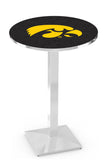 L217 Chrome University of Iowa Hawkeyes Pub Table