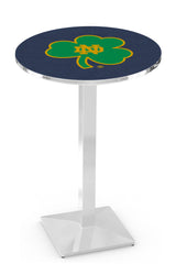 L217 Chrome Notre Dame Fighting Irish Shamrock Pub Table
