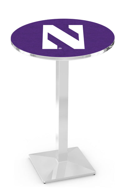 L217 Chrome Northwestern Wildcats Pub Table