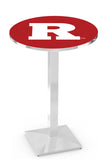 L217 Chrome Rutgers Scarlet Knights Pub Table