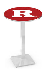 L217 Chrome Rutgers Scarlet Knights Pub Table