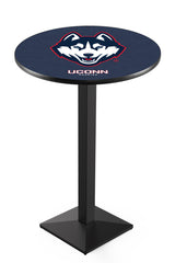 L217 Black Wrinkle University of Connecticut Huskies Pub Table