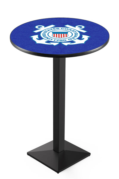 L217 Black Wrinkle United States Coast Guard Pub Table | VFW U.S. Coast Guard Pub Tables