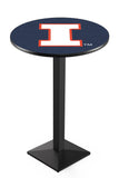 L217 Black Wrinkle Illinois Fighting Illini Pub Table