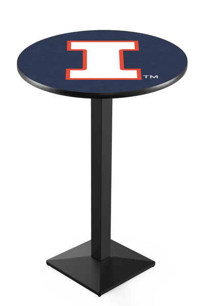 L217 Black Wrinkle Illinois Fighting Illini Pub Table