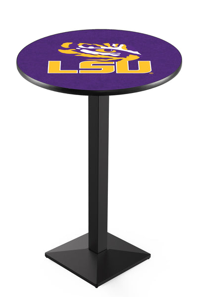 L217 Black Wrinkle LSU Tigers Pub Table