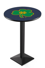 L217 Black Wrinkle Notre Dame Fighting Irish Shamrock Pub Table