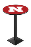 L217 Black Wrinkle Nebraska Cornhuskers Pub Table
