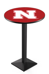 L217 Black Wrinkle Nebraska Cornhuskers Pub Table