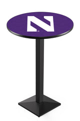 L217 Black Wrinkle Northwestern Wildcats Pub Table
