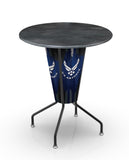 L218 United States Air Force Lighted Pub Table | LED United States Military Air Force Outdoor Pub Table