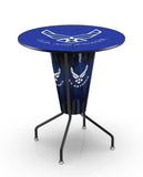 L218 United States Air Force Lighted Pub Table | LED United States Military Air Force Indoor Pub Table