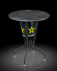 L218 United States Army Lighted Pub Table | LED United States Military Army Outdoor Pub Table