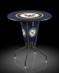 L218 United States Navy Lighted Pub Table | LED United States Military Navy Indoor Pub Table