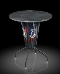 L218 United States POWMIA Lighted Pub Table | LED United States Military POWMIA Outdoor Pub Table
