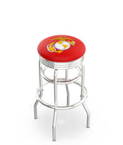 Traditional Red and Yellow United States Marine Corps L7C3C Bar Stool | United States Marine Corps L7C3C Counter Stool