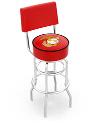 Traditional Red and Yellow U.S. Marines L7C4 Bar Stool | United States Marines L7C4 Counter Stool