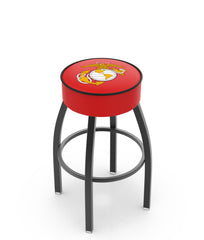 Traditional Red and Yellow United States Marine Corps L8B1 Backless Bar Stool | United States Marine Corps Backless Counter Bar Stool