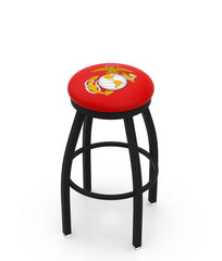 Traditional Red and Yellow U.S. Marines L8B2B Backless Bar Stool | United States Military Marines Backless Counter Bar Stool