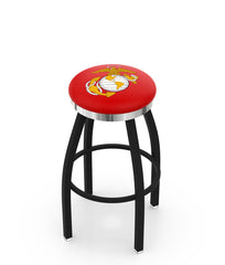 Traditional Red and Yellow U.S. Marines L8B2C Backless Bar Stool | United States Military Marines Backless Counter Bar Stool