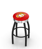 Traditional Red and Yellow United States Marine Corps L8B3C Backless Bar Stool | United States Marine Corps Backless Counter Bar Stool