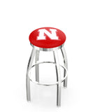 University of Nebraska L8C2C Backless Bar Stool | University of Nebraska Backless Counter Bar Stool