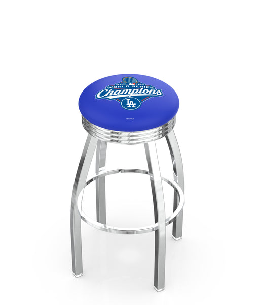 Los Angeles Dodgers 2025 World Series Champions L8C3C Backless Bar Stool | Los Angeles Dodgers 2025 World Series Champions Backless Counter Bar Stool
