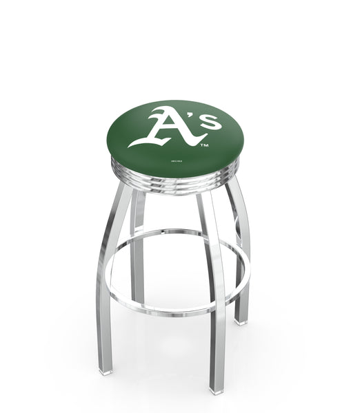 Oakland Athletics L8C3C Backless Bar Stool | Oakland Athletics Backless Counter Bar Stool