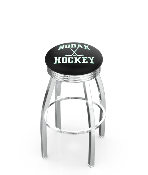 North Dakota Nodak Hockey L8C3C Backless Bar Stool | Nodak Hockey Backless Counter Bar Stool