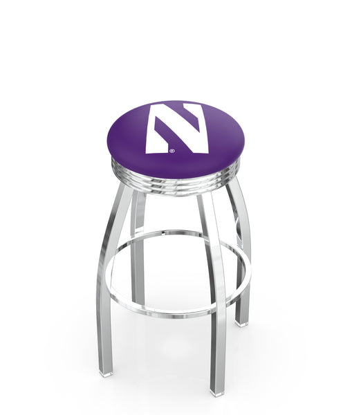 Northwestern University L8C3C Backless Bar Stool | Northwestern University Backless Counter Bar Stool