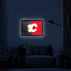 Calgary Flames Backlit LED Sign | NHL Hockey Team Light Up Wall Decor Art