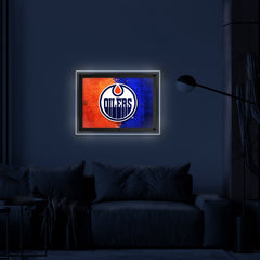 Edmonton Oilers Backlit LED Sign | NHL Hockey Team Light Up Wall Decor Art