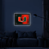 University of Miami Backlit LED Wall Sign | NCAA College Team Backlit Acrylic LED Wall Sign