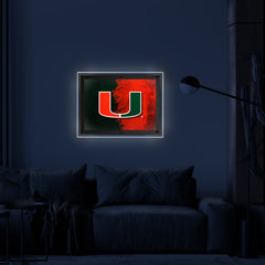 University of Miami Backlit LED Wall Sign | NCAA College Team Backlit Acrylic LED Wall Sign