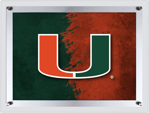 University of Miami Backlit LED Wall Sign | NCAA College Team Backlit Acrylic LED Wall Sign