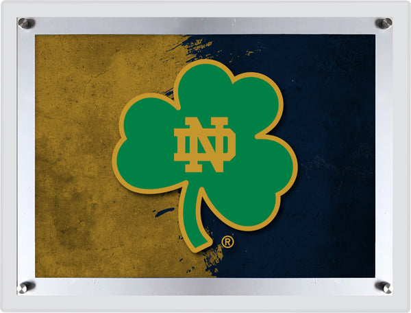 Notre Dame (Shamrock) Backlit LED Wall Sign | NCAA College Team Backlit Acrylic LED Wall Sign