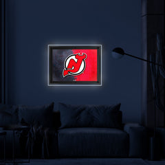New Jersey Devils Backlit LED Sign | NHL Hockey Team Light Up Wall Decor Art