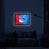 New York Rangers Backlit LED Sign | NHL Hockey Team Light Up Wall Decor Art
