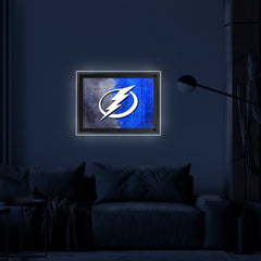 Tampa Bay Lightning Backlit LED Sign | NHL Hockey Team Light Up Wall Decor Art