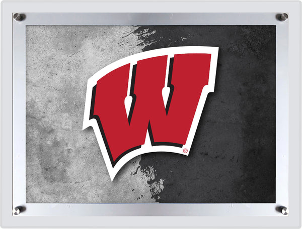 University of Wisconsin (W)  Backlit LED Wall Sign | NCAA College Team Backlit Acrylic LED Wall Sign