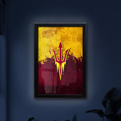 Arizona State University (Pitchfork) Backlit LED Light Up Wall Sign | NCAA College Team Backlit LED Framed Lite Up Wall Decor