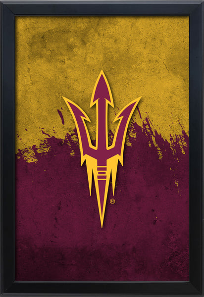 Arizona State University (Pitchfork) Backlit LED Light Up Wall Sign | NCAA College Team Backlit LED Framed Lite Up Wall Decor