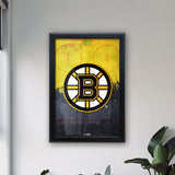 Boston Bruins Backlit LED Light Up Wall Sign | NHL Hockey Team Backlit LED Framed Lite Up Wall Decor Art