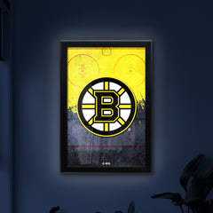Boston Bruins Backlit LED Light Up Wall Sign | NHL Hockey Team Backlit LED Framed Lite Up Wall Decor Art