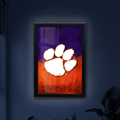 Clemson Backlit LED Light Up Wall Sign | NCAA College Team Backlit LED Framed Lite Up Wall Decor