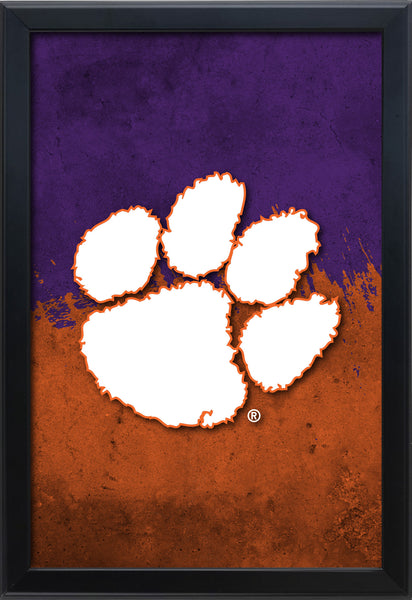 Clemson Backlit LED Light Up Wall Sign | NCAA College Team Backlit LED Framed Lite Up Wall Decor