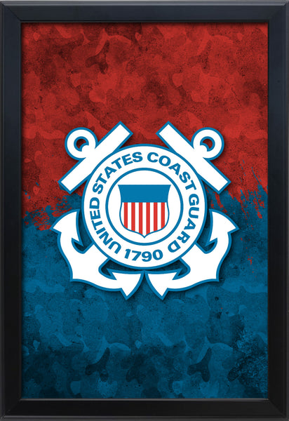 United States Coast Guard Backlit LED Light Up Wall Sign | United States Coast Guard Backlit LED Framed Lite Up Wall Decor