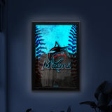 Miami Marlins Backlit LED Sign | MLB Backlit LED Framed Sign