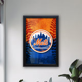 New York Mets Backlit LED Sign | MLB Backlit LED Framed Sign