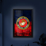 Marine Corps Backlit LED Light Up Wall Sign | United States Marines Backlit LED Framed Lite Up Wall Decor